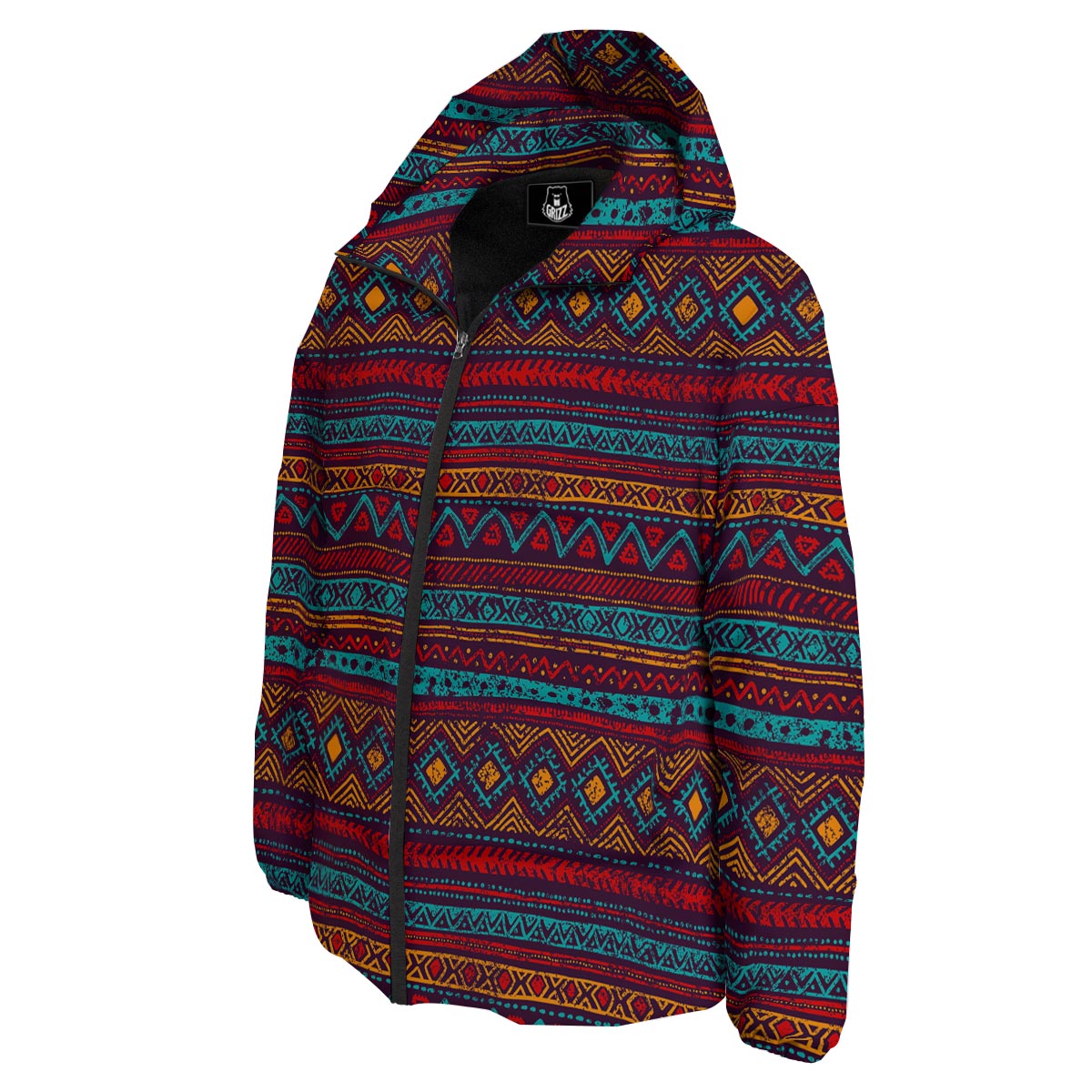 Ethnic Tribal Print Pattern Down Jacket-grizzshop