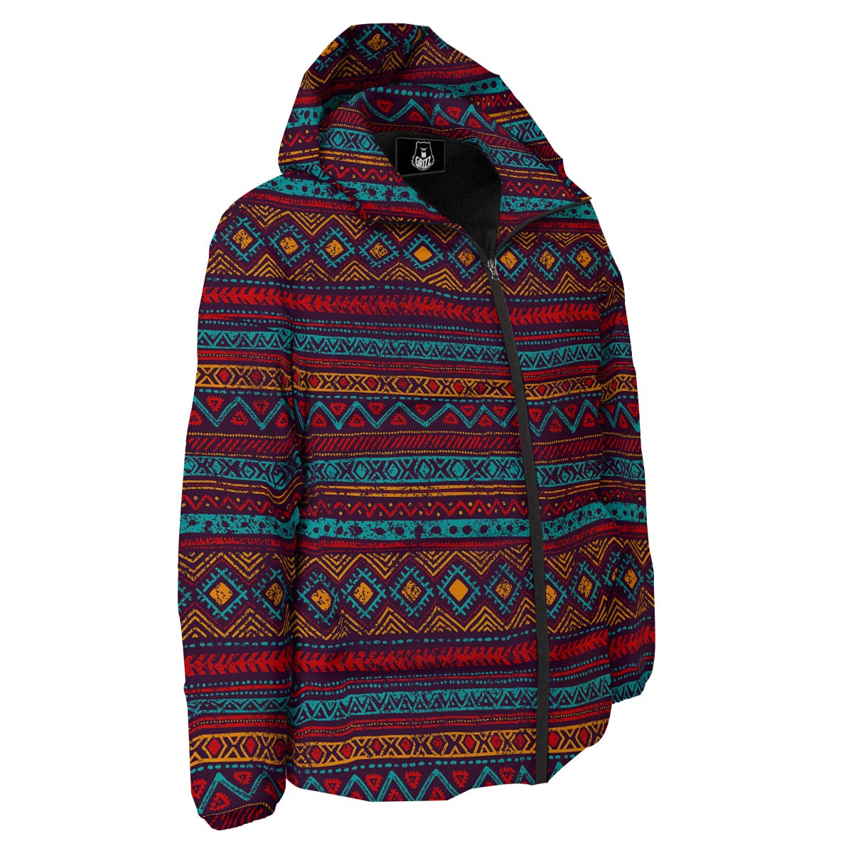 Ethnic Tribal Print Pattern Down Jacket-grizzshop