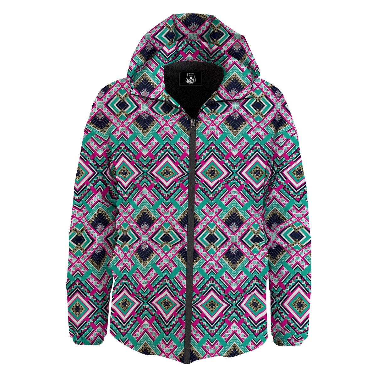 Ethnic Tribal Retro Print Pattern Down Jacket-grizzshop