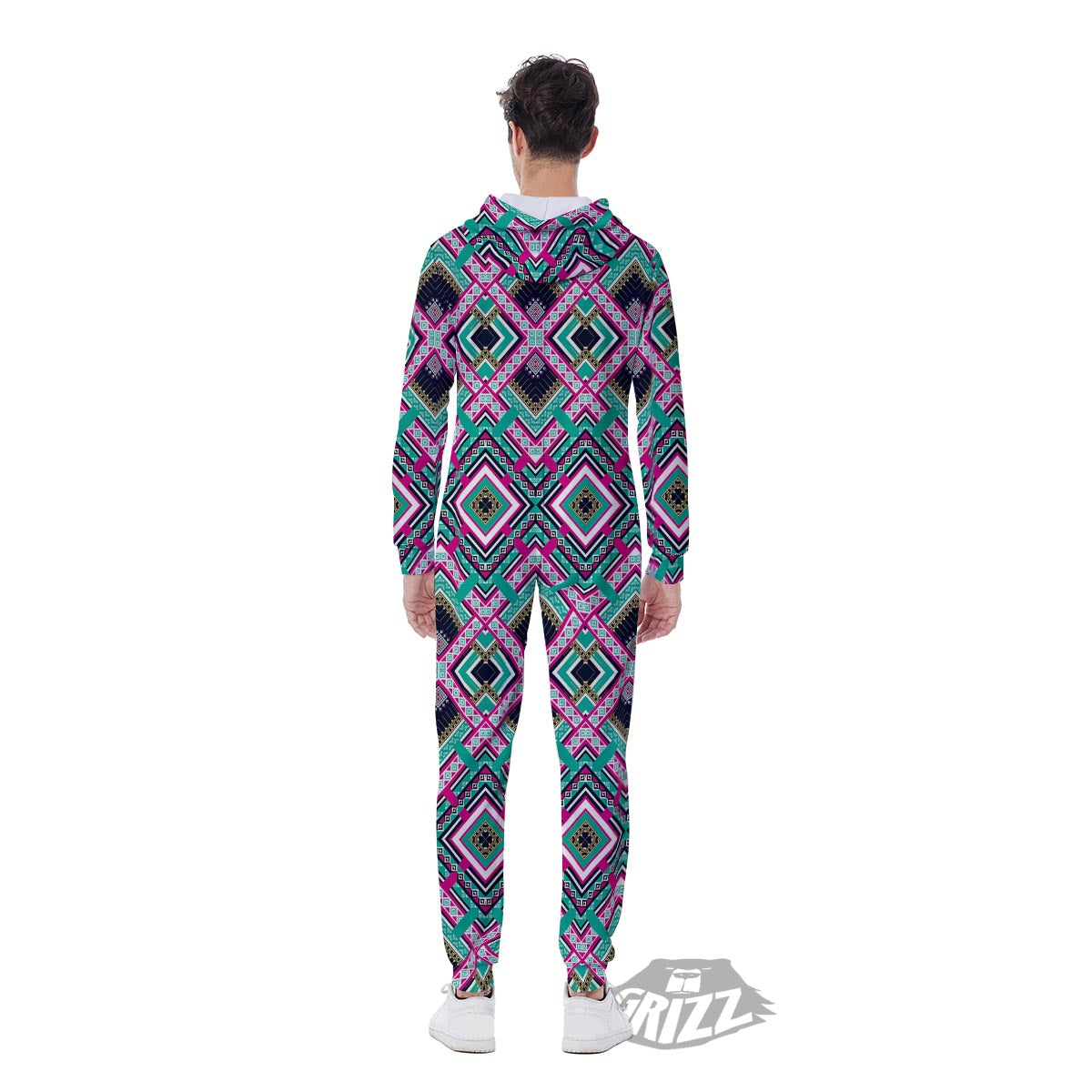 Ethnic Tribal Retro Print Pattern Men's Jumpsuit-grizzshop
