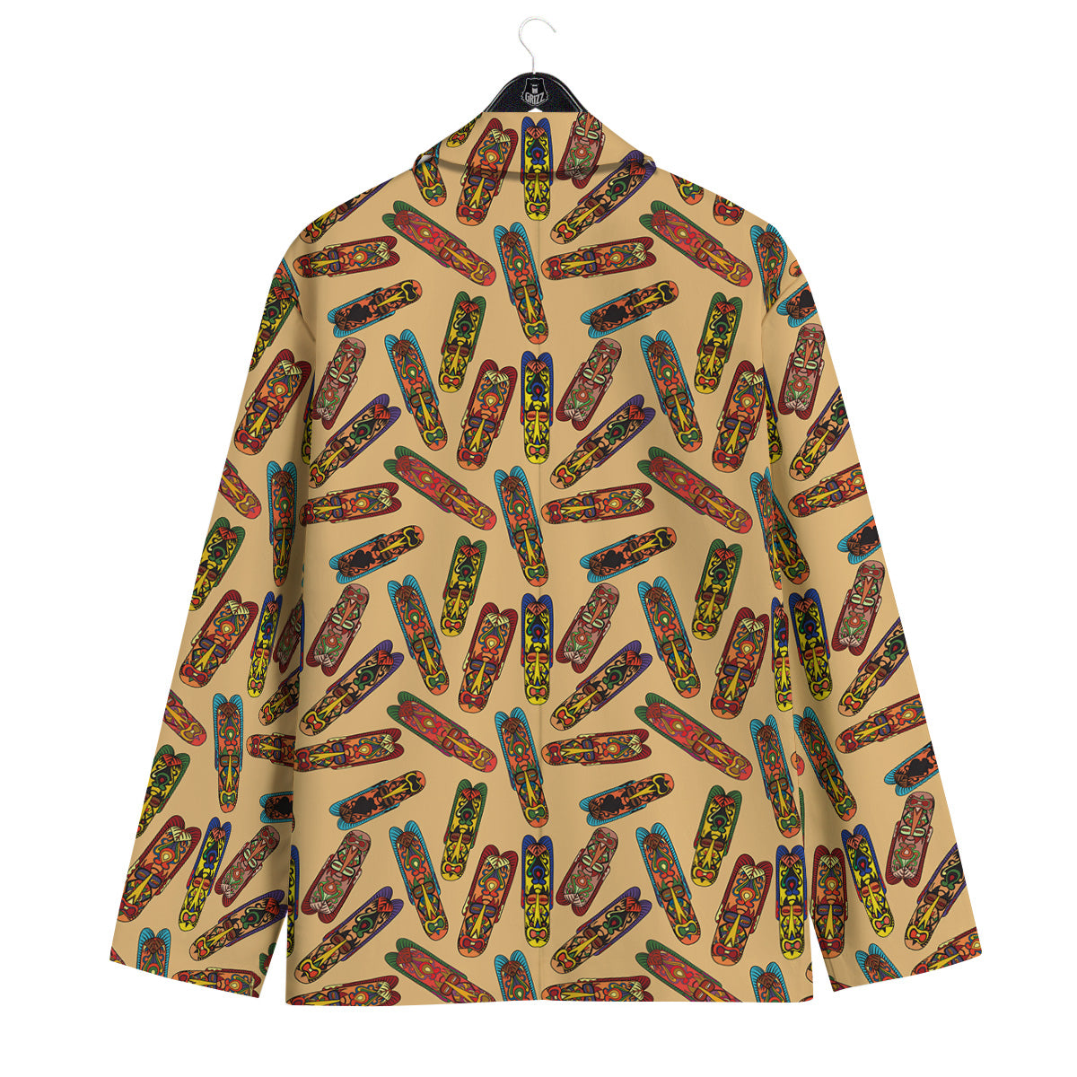Ethnic Tribal Vintage Style African Mask Print Pattern Men's Sport Coat-grizzshop