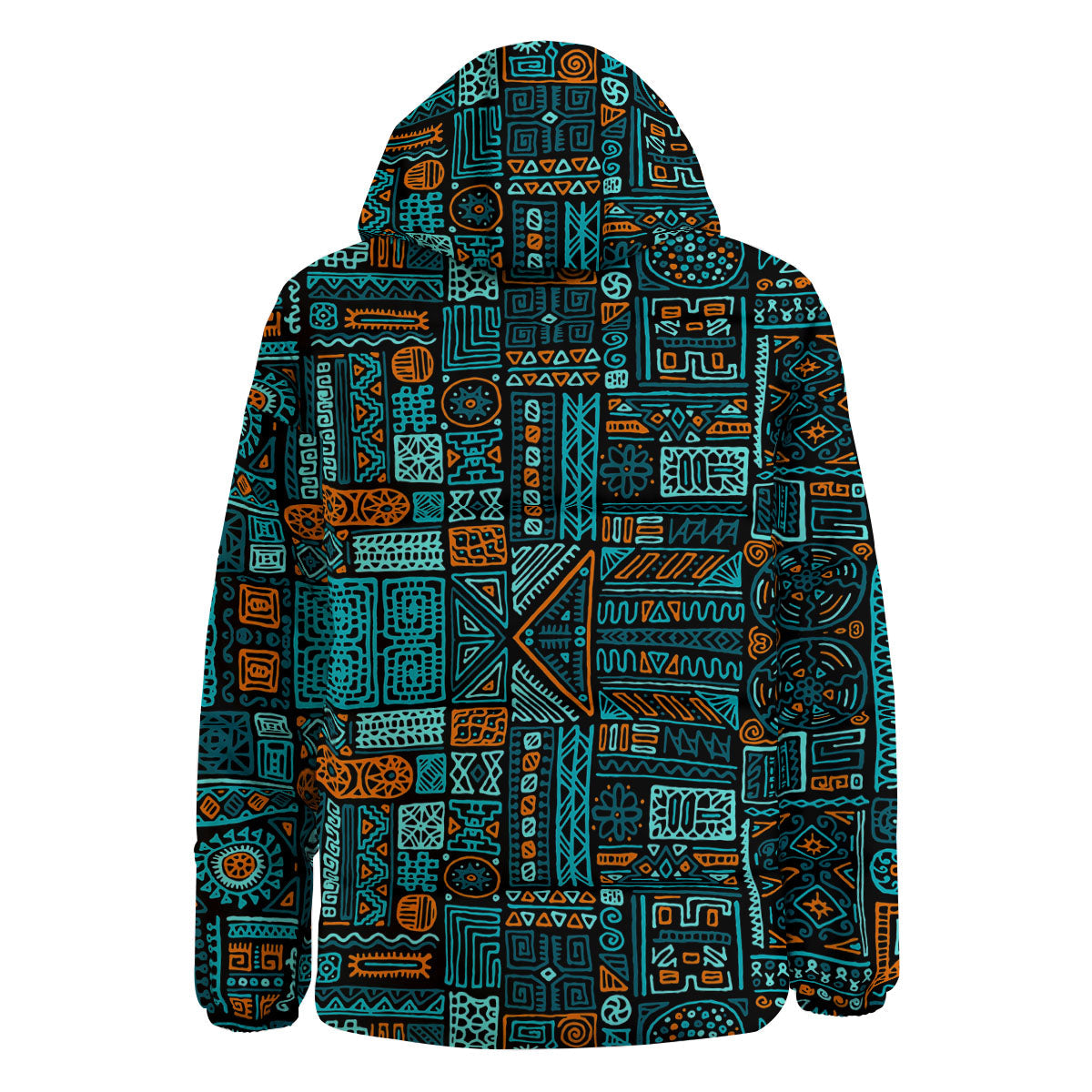 Ethnic Turquoise African Print Pattern Down Jacket-grizzshop