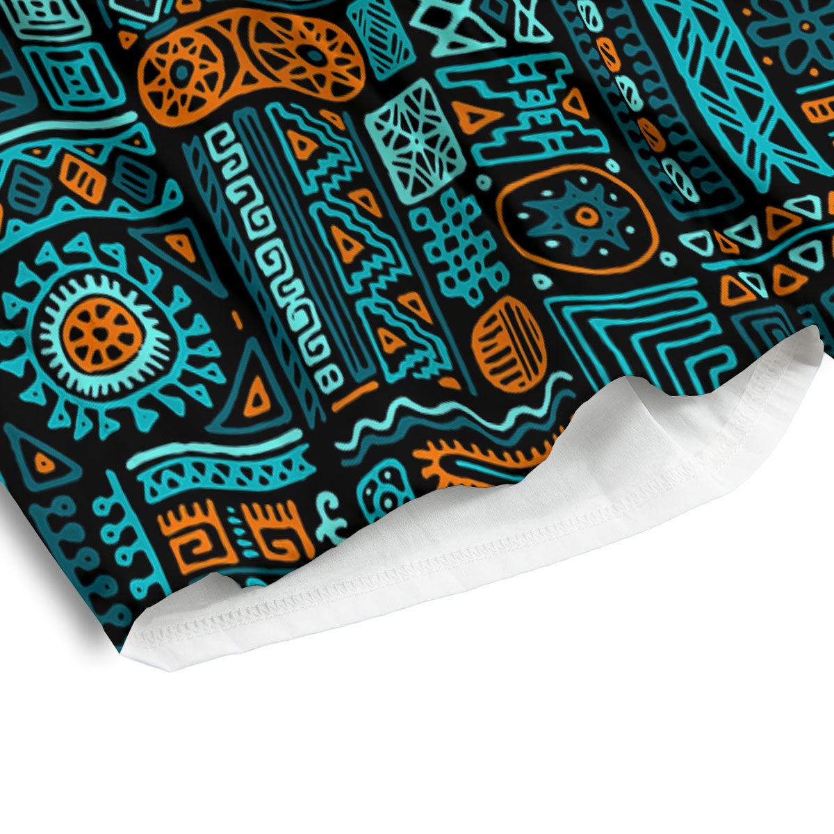 Ethnic Turquoise African Print Pattern Men's Athletic Shorts