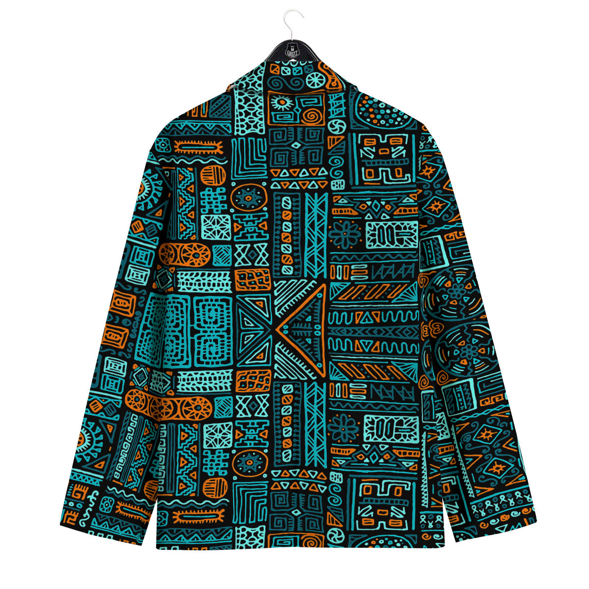 Ethnic Turquoise African Print Pattern Men's Sport Coat-grizzshop