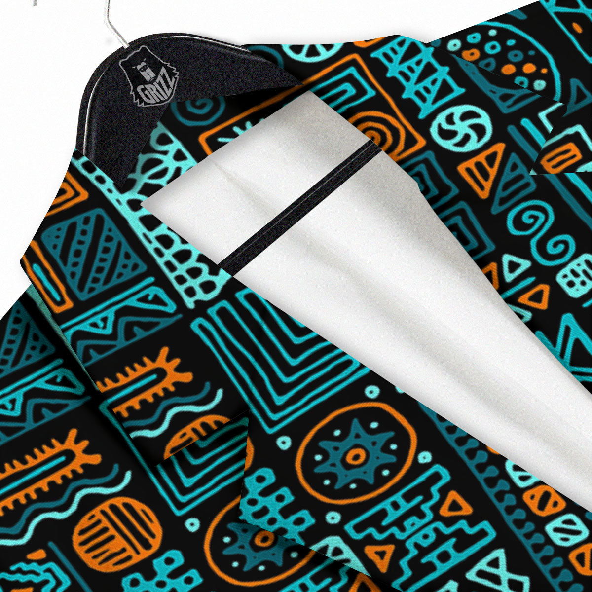 Ethnic Turquoise African Print Pattern Men's Sport Coat-grizzshop