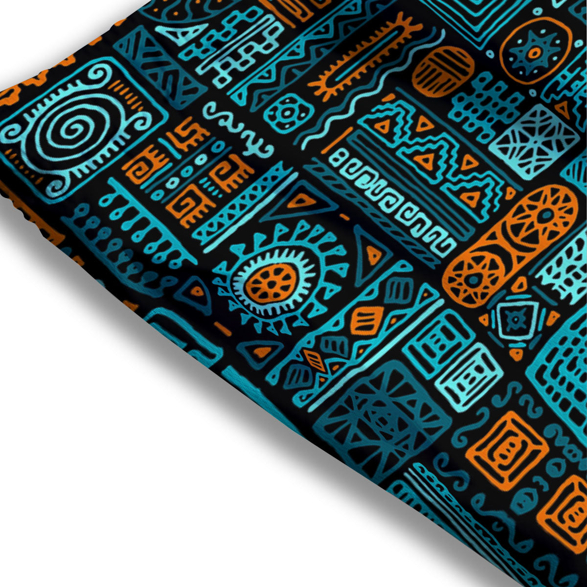 Ethnic Turquoise African Print Pattern Mesh Shorts