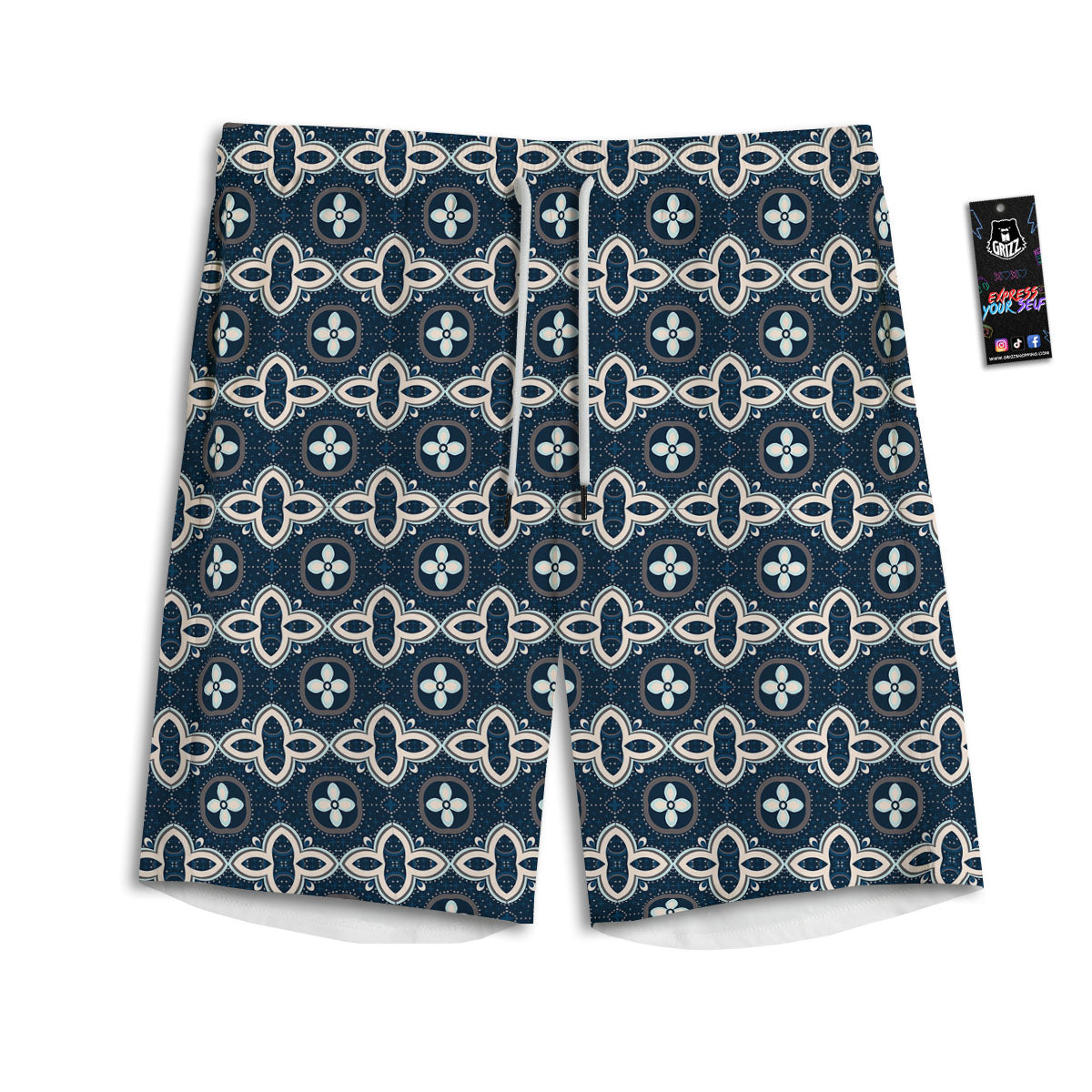 Ethnic Vintage Print Pattern Men's Athletic Shorts