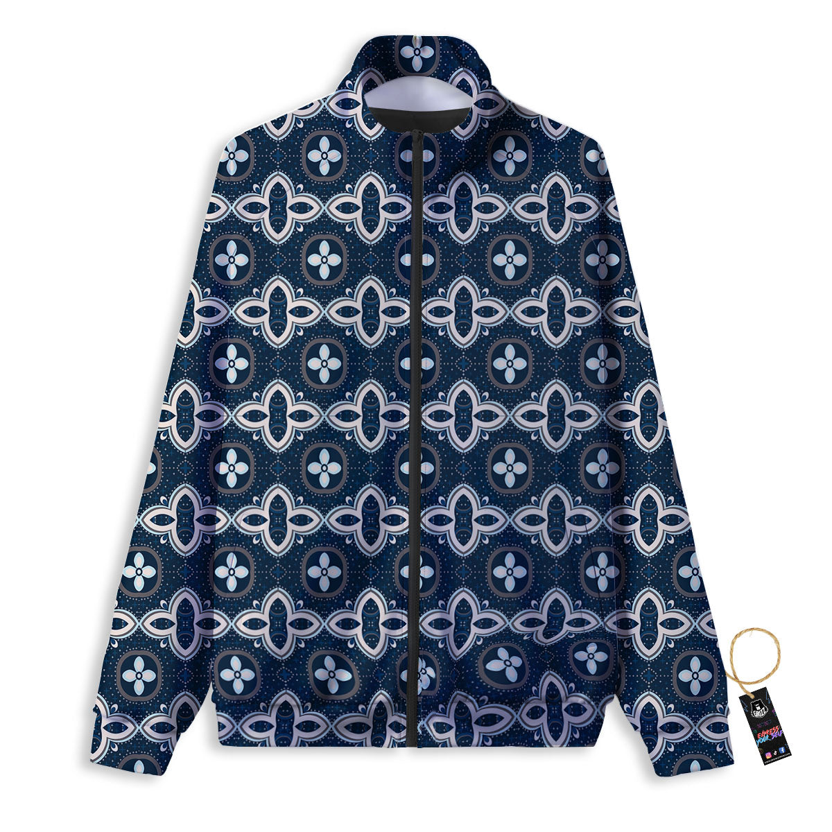 Ethnic Vintage Print Pattern Track Jacket-grizzshop