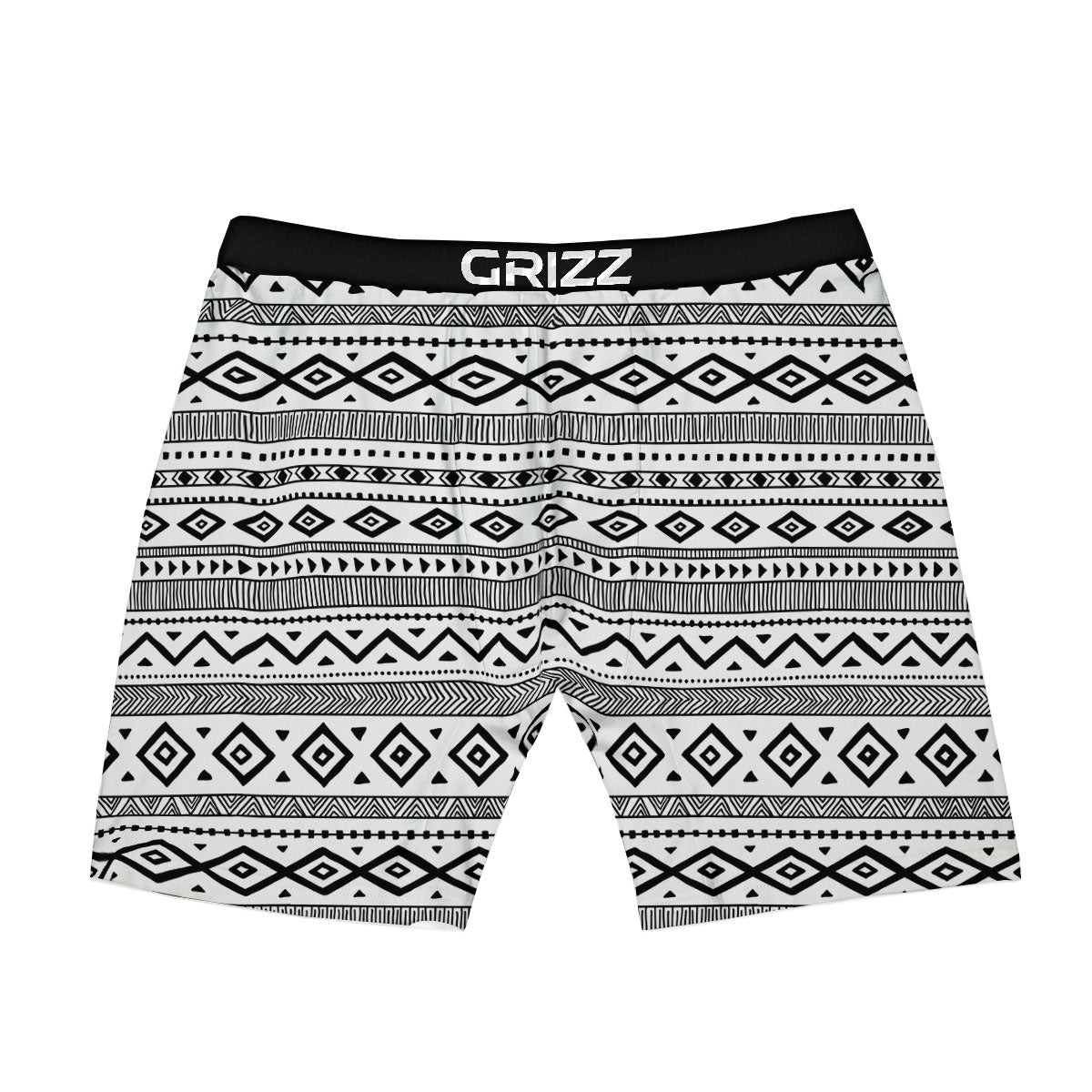 Ethnic White And Black Print Pattern Boxer Briefs-grizzshop