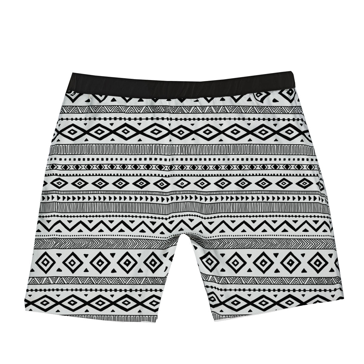 Ethnic White And Black Print Pattern Boxer Briefs-grizzshop