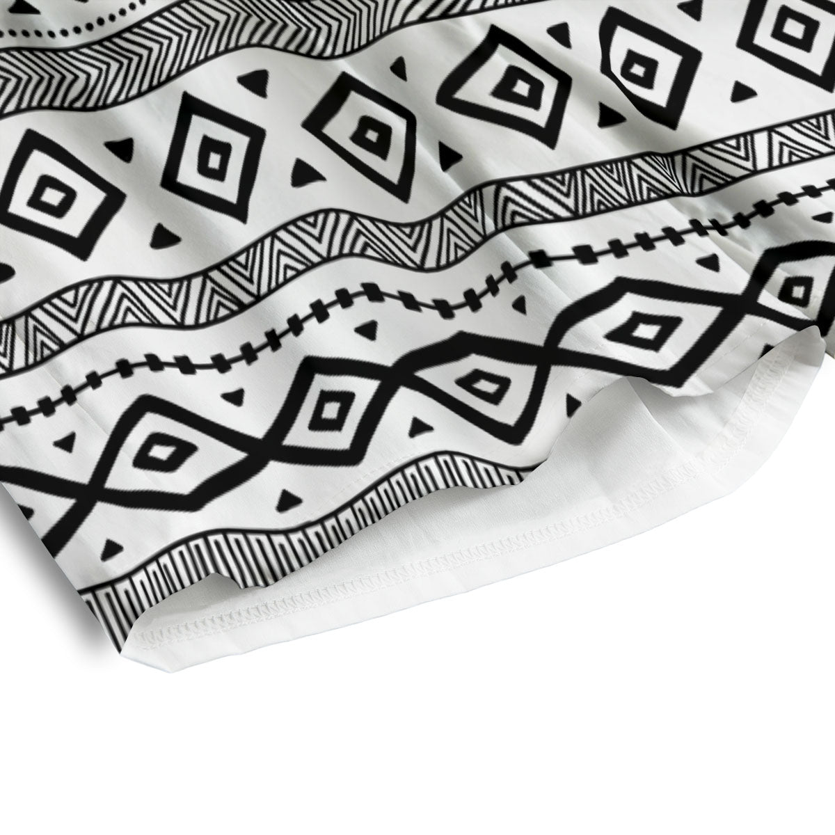 Ethnic White And Black Print Pattern Men's Athletic Shorts