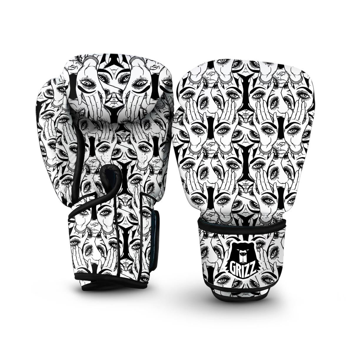 Evil Eye Hamsa Hand Pattern Print Boxing Gloves-grizzshop
