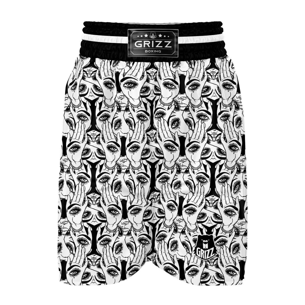 Evil Eye Hamsa Hand Pattern Print Boxing Shorts-grizzshop