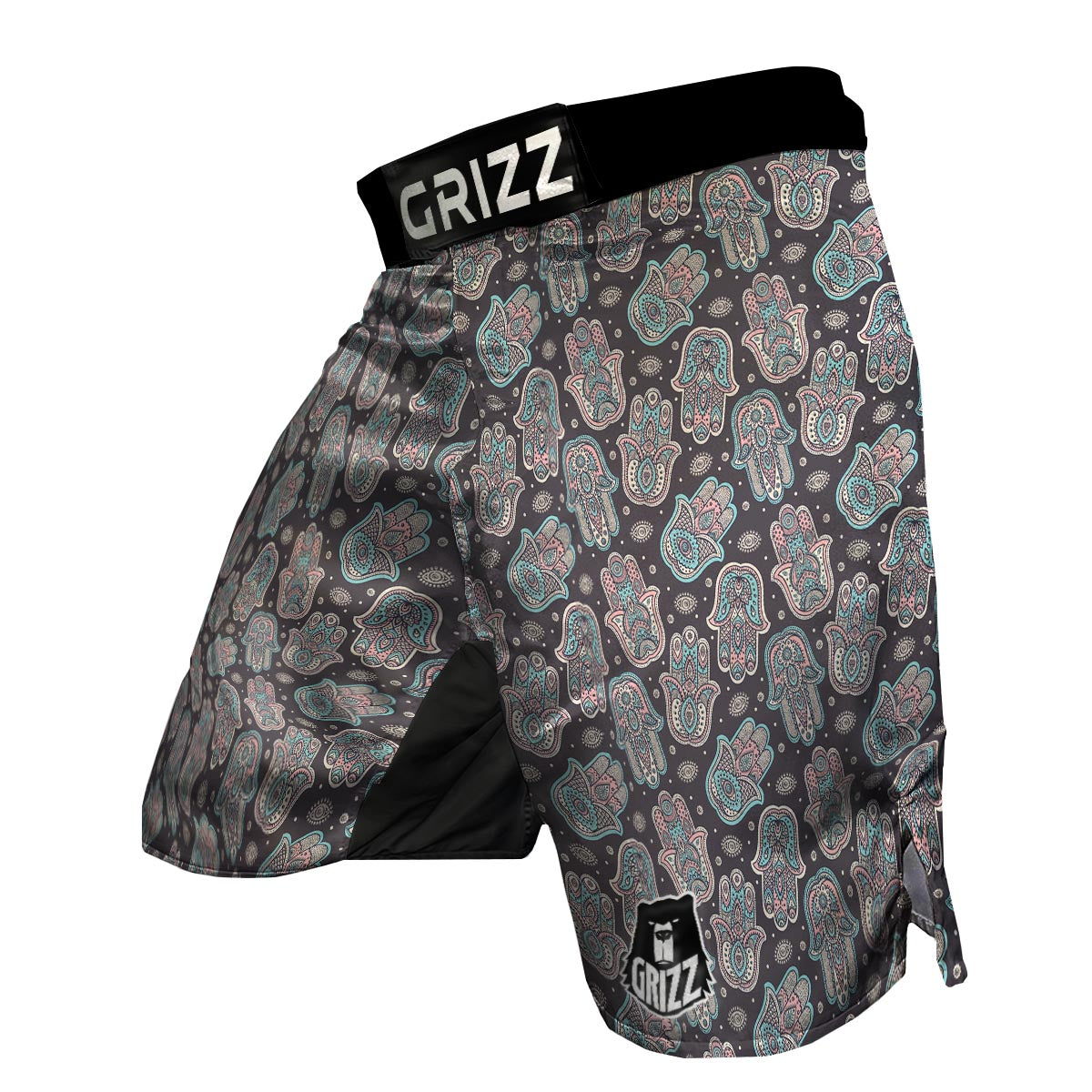 Evil Eye Hamsa Pattern Print MMA Shorts-grizzshop