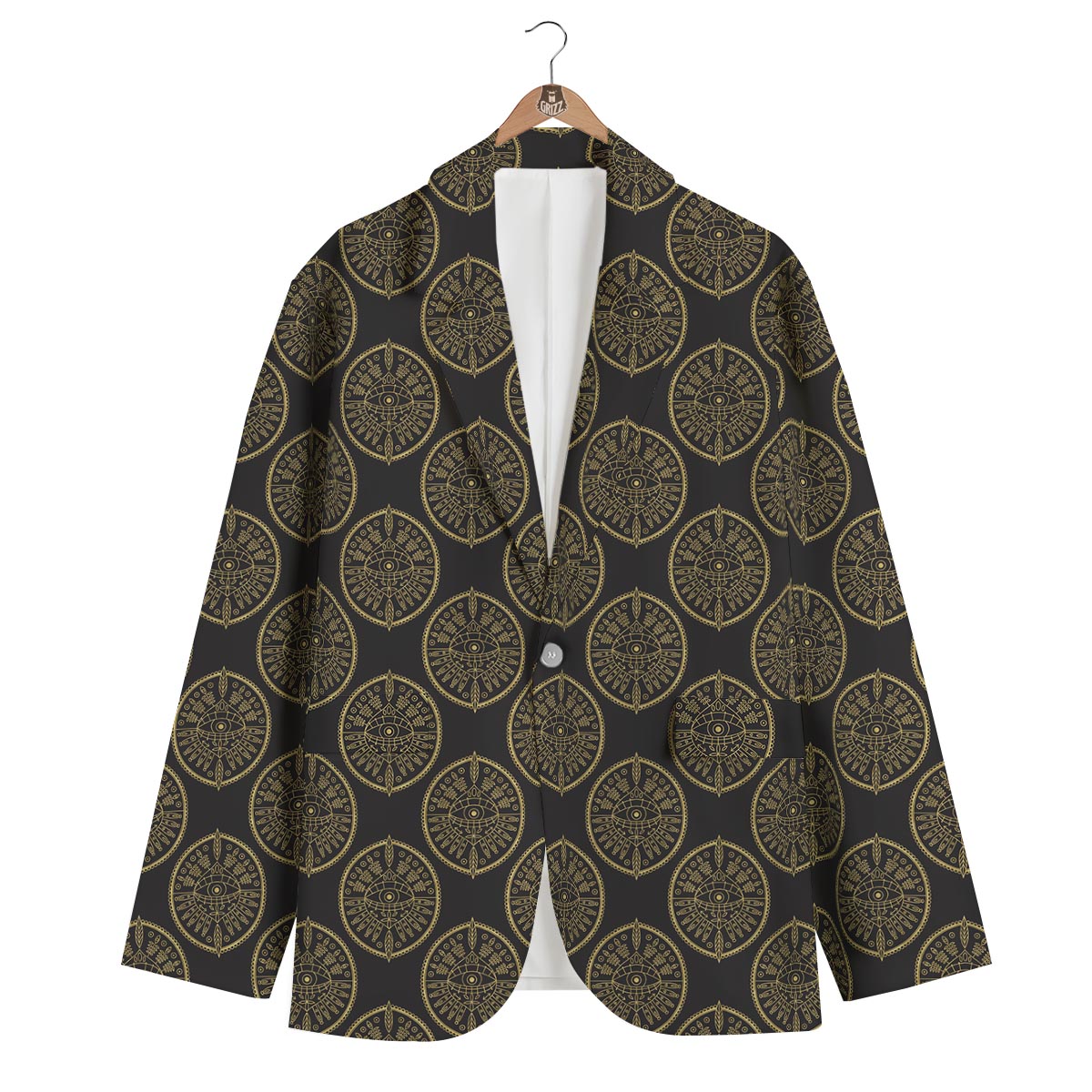 Evil Eye Pattern Print Men's Blazer-grizzshop