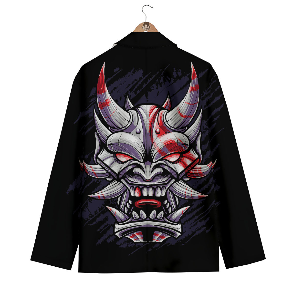 Evil Samurai Mask Print Men's Blazer-grizzshop