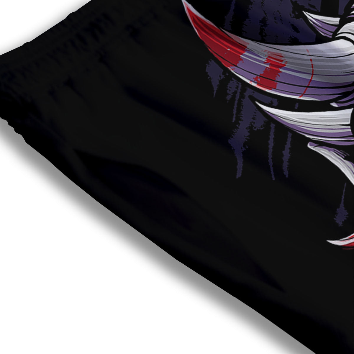 Evil Samurai Mask Print Mesh Shorts