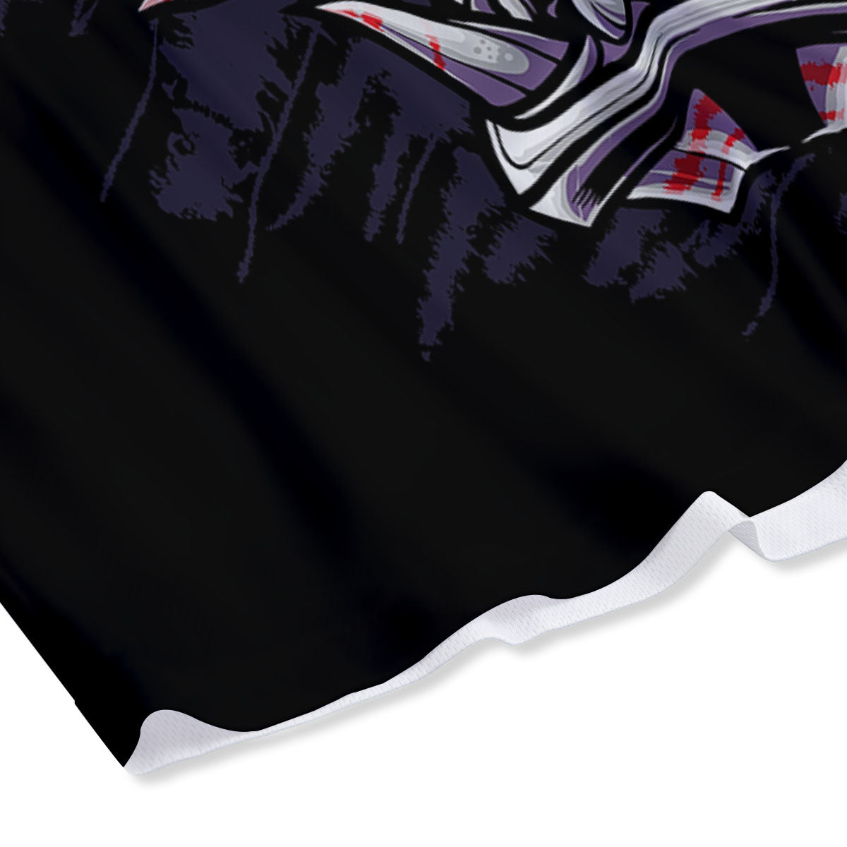 Evil Samurai Mask Print Mesh Shorts