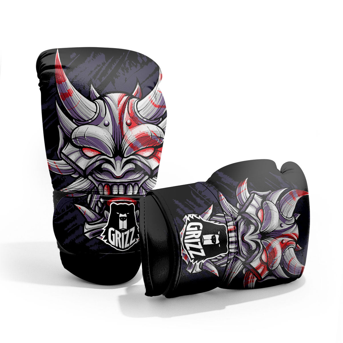 Evil Samurai Mask Print Pro Boxing Glove
