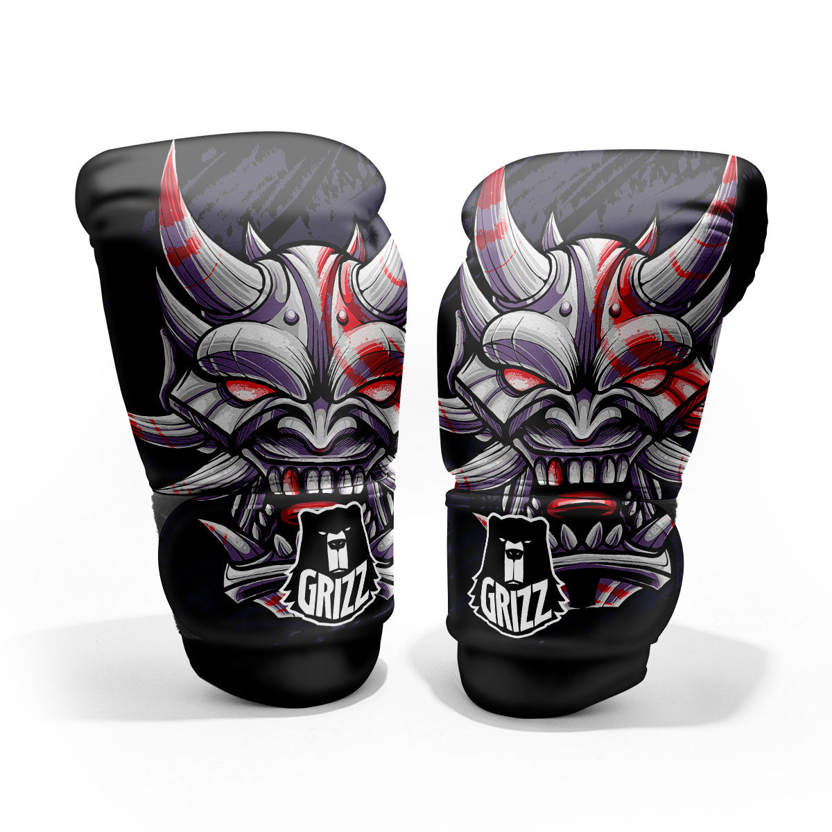 Evil Samurai Mask Print Pro Boxing Glove
