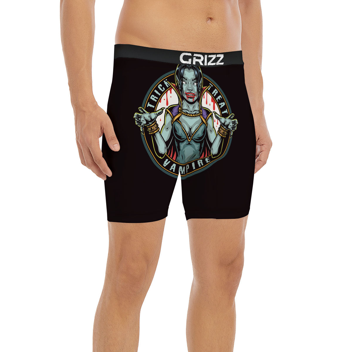 Evil Vampire Halloween Print Boxer Briefs-grizzshop