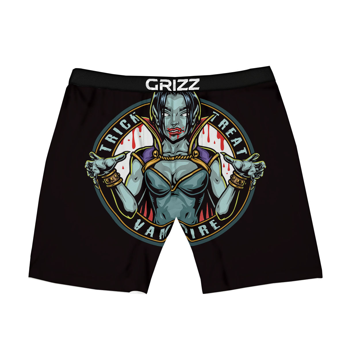 Evil Vampire Halloween Print Boxer Briefs-grizzshop