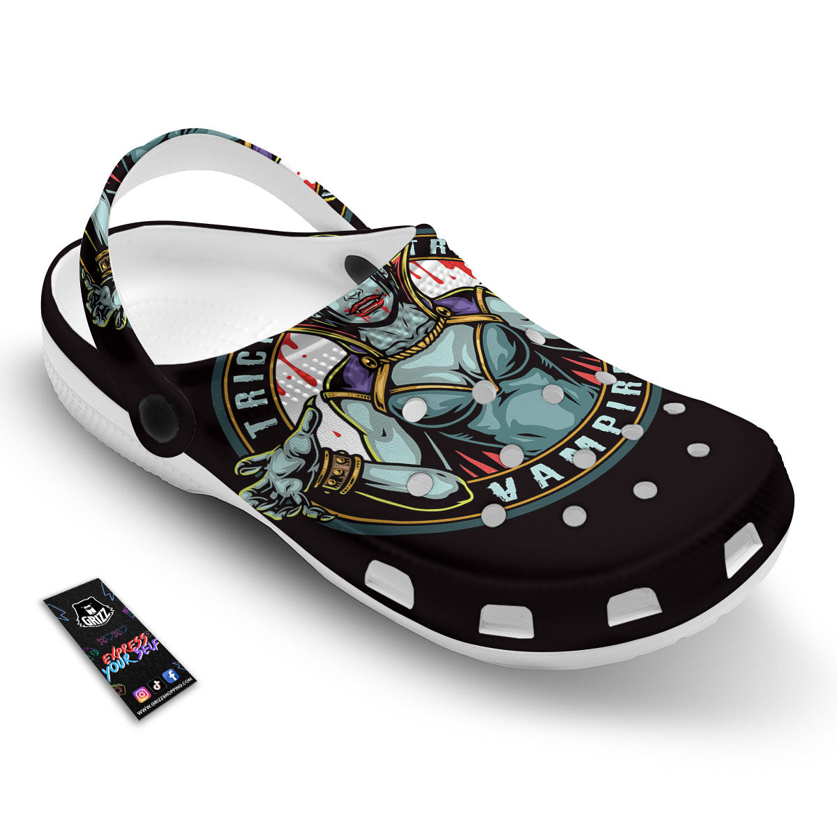 Evil Vampire Halloween Print Clog-grizzshop