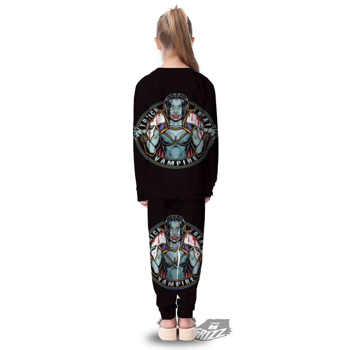 Evil Vampire Halloween Print Kid's Pajamas-grizzshop