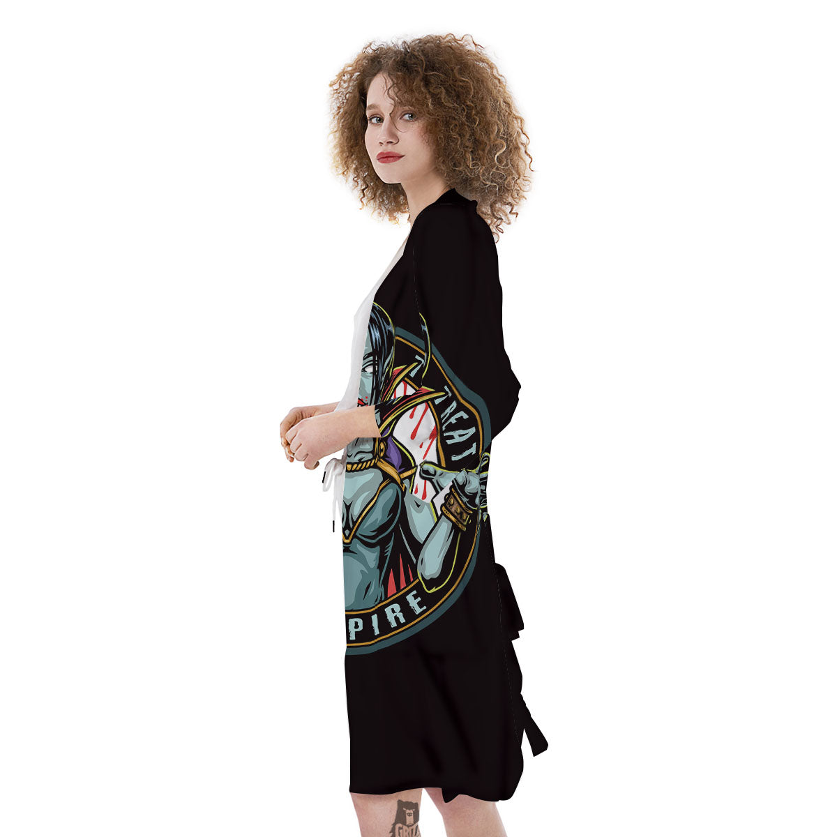 Evil Vampire Halloween Print Kimono-grizzshop