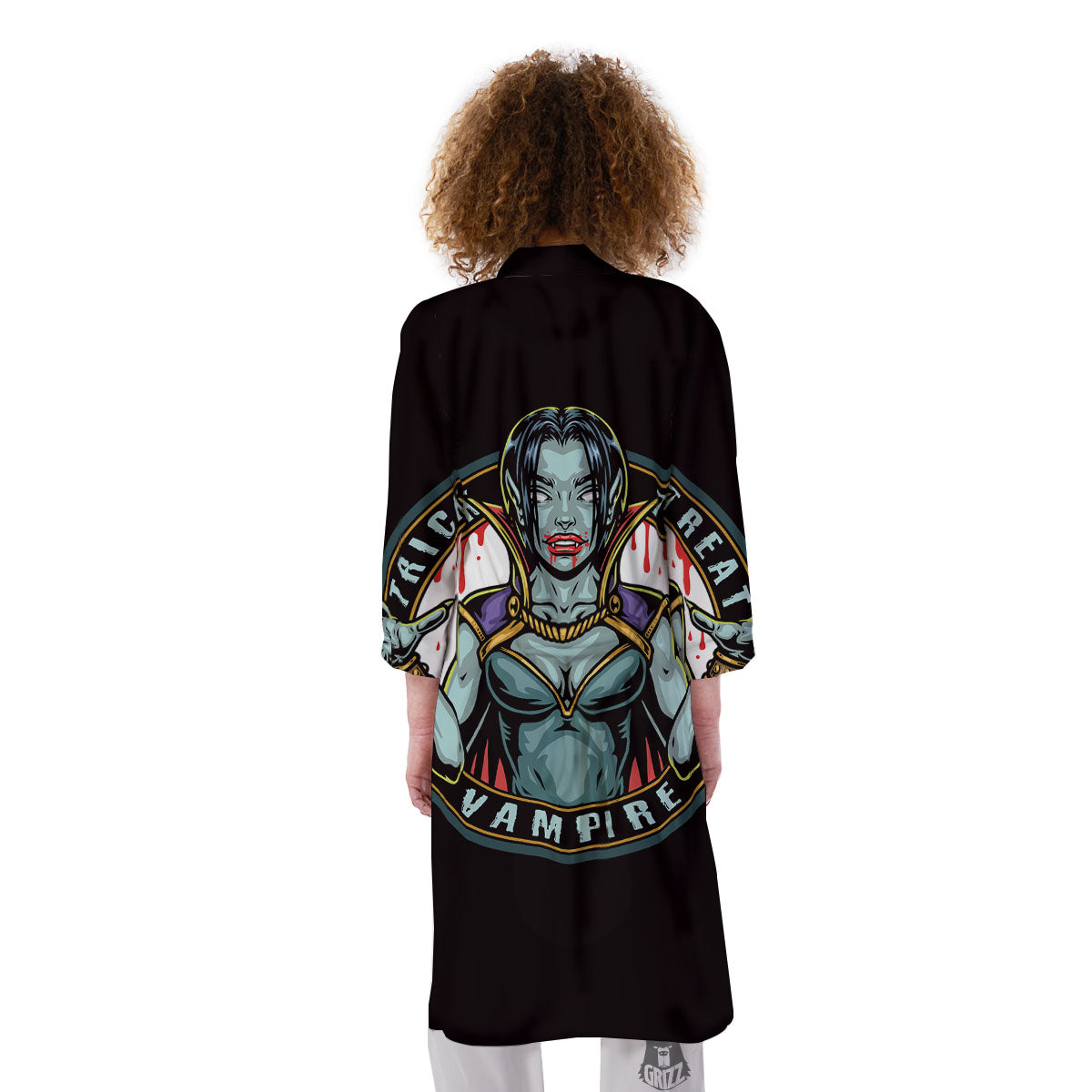 Evil Vampire Halloween Print Kimono-grizzshop