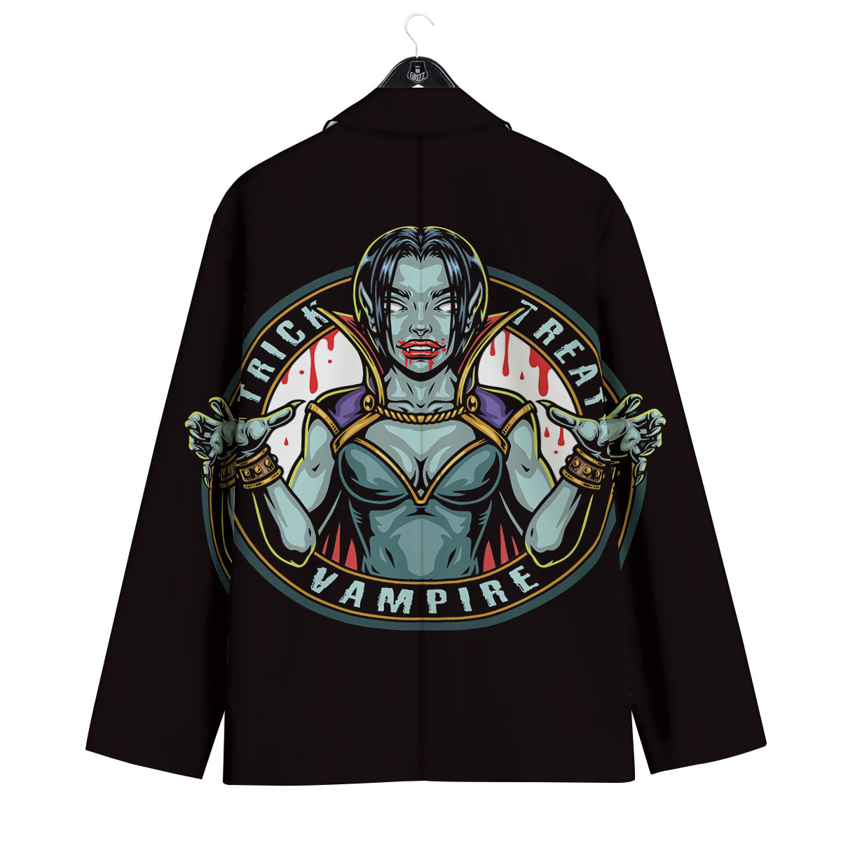 Evil Vampire Halloween Print Men's Sport Coat-grizzshop