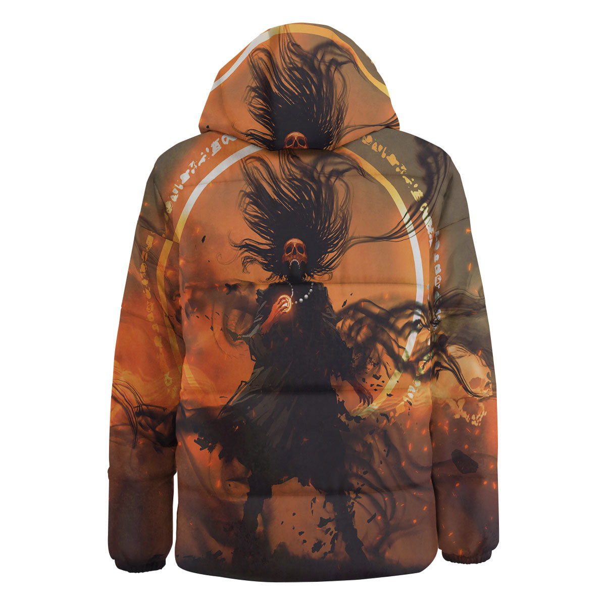 Evil Witch Print Down Jacket-grizzshop