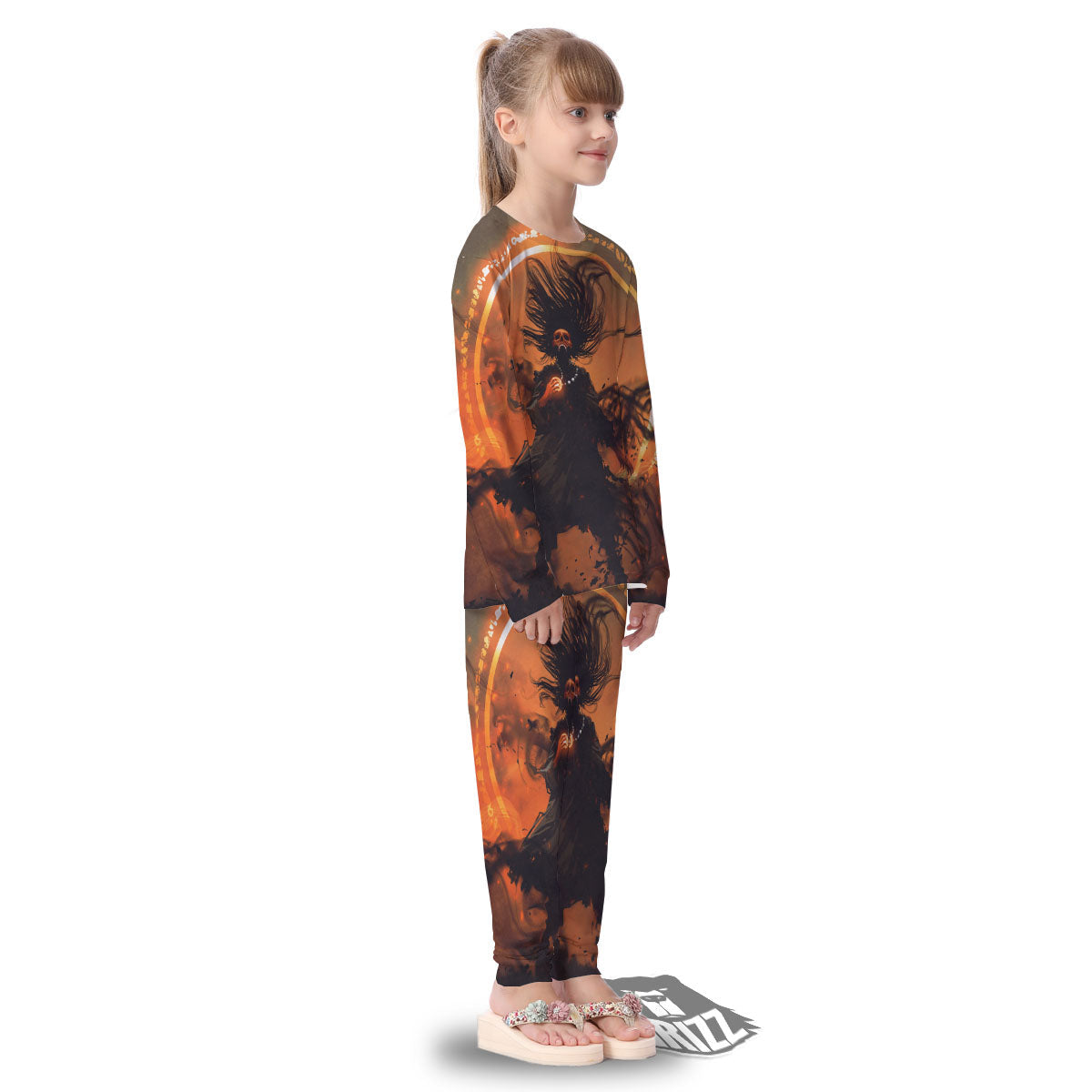 Evil Witch Print Kid's Pajamas-grizzshop