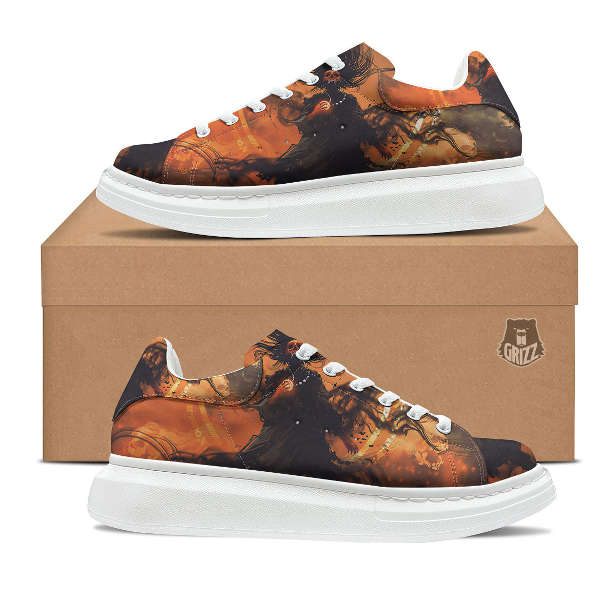 Evil Witch Print Platform Shoes-grizzshop