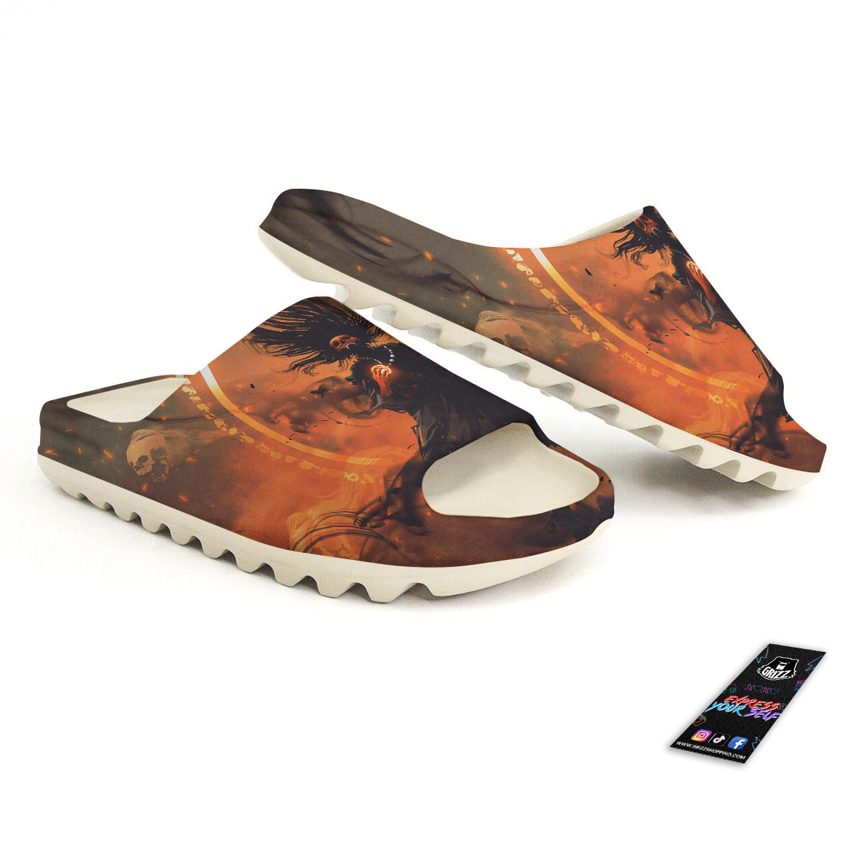 Evil Witch Print Sandals-grizzshop