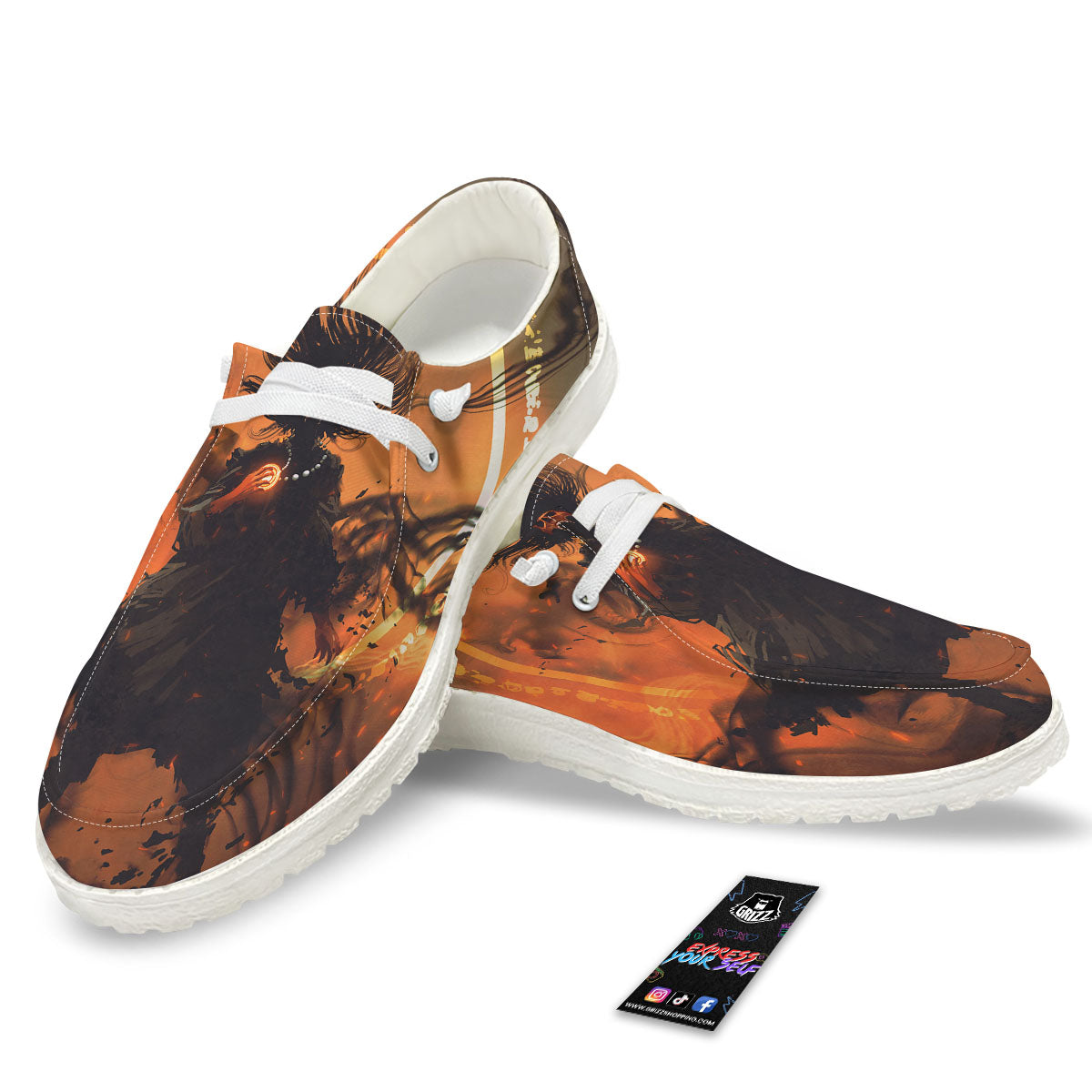 Evil Witch Print White Loafers-grizzshop