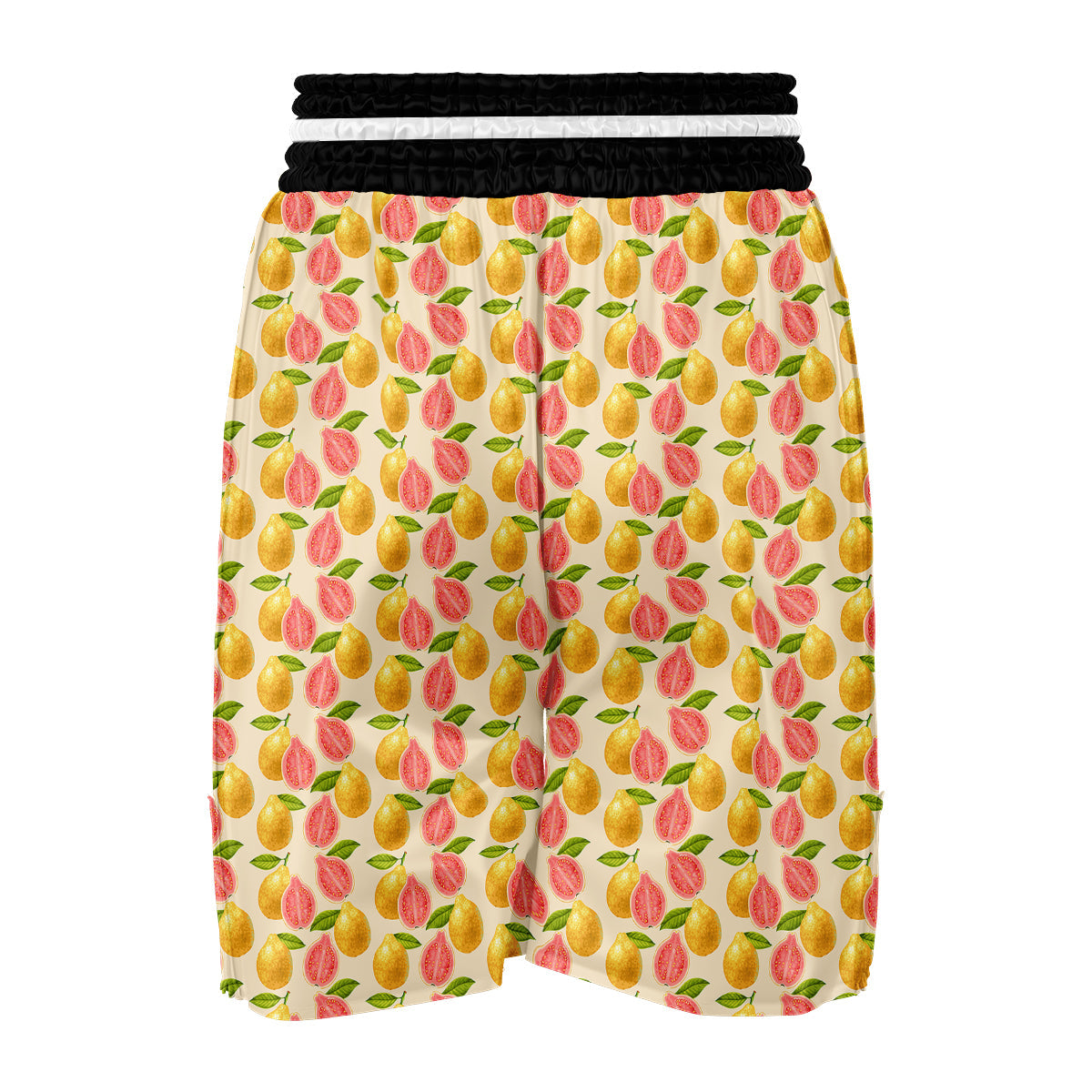 Exotic Beige Guava Print Pattern Boxing Shorts-grizzshop