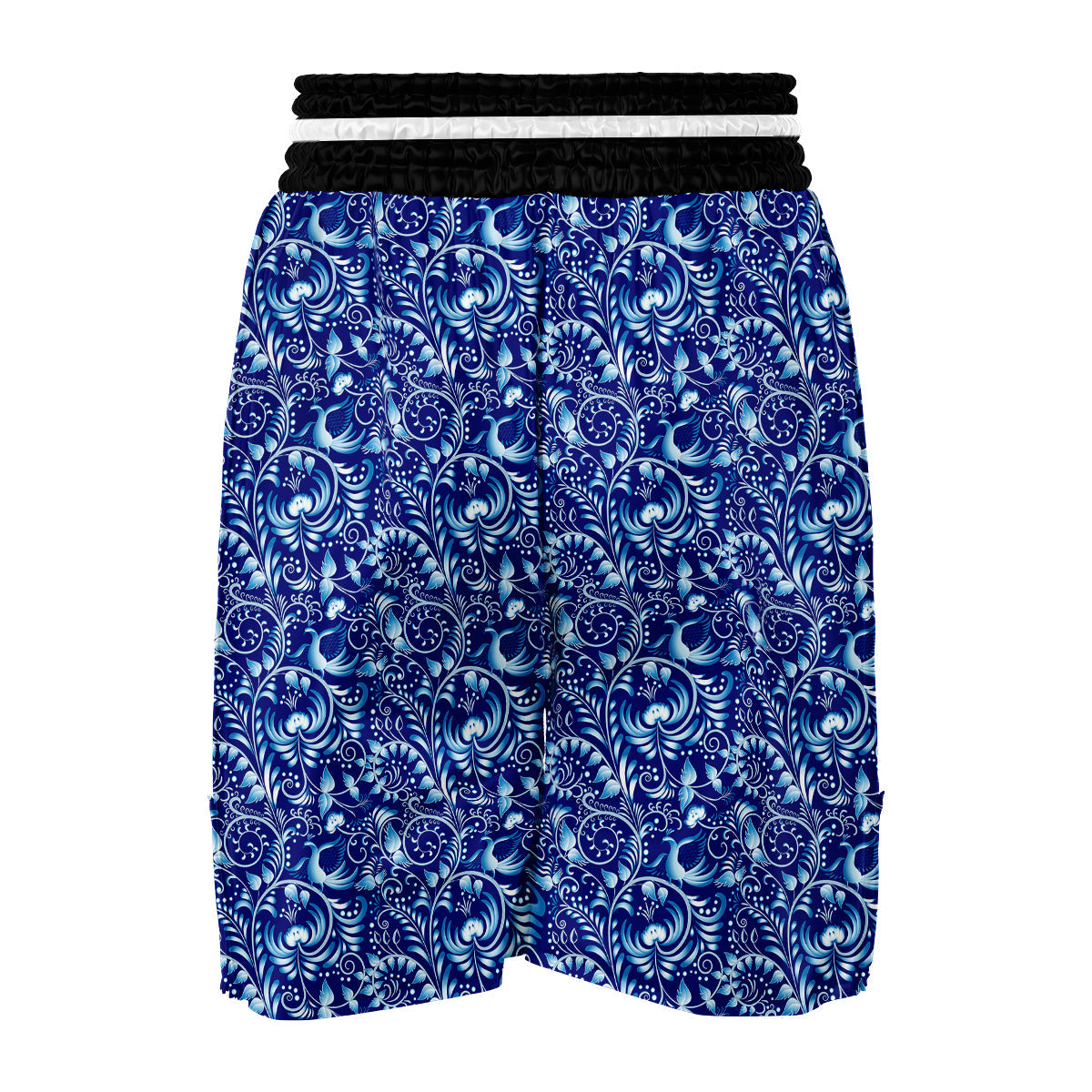 Exotic Blue Gzhel Print Pattern Boxing Shorts-grizzshop
