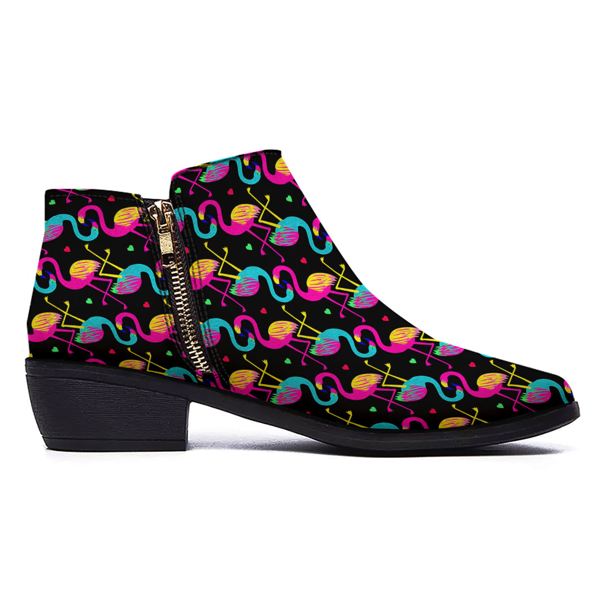 Exotic Hawaiian Flamingo Print Pattern Ankle Boots-grizzshop