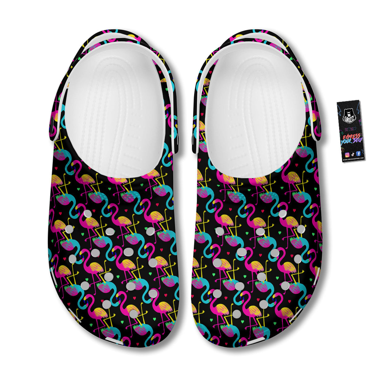 Exotic Hawaiian Flamingo Print Pattern Clog-grizzshop