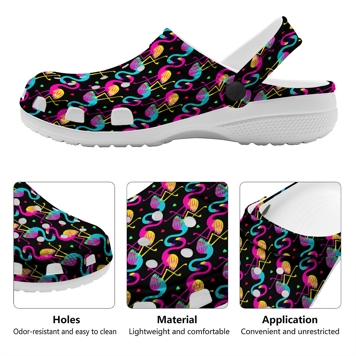 Exotic Hawaiian Flamingo Print Pattern Clog-grizzshop