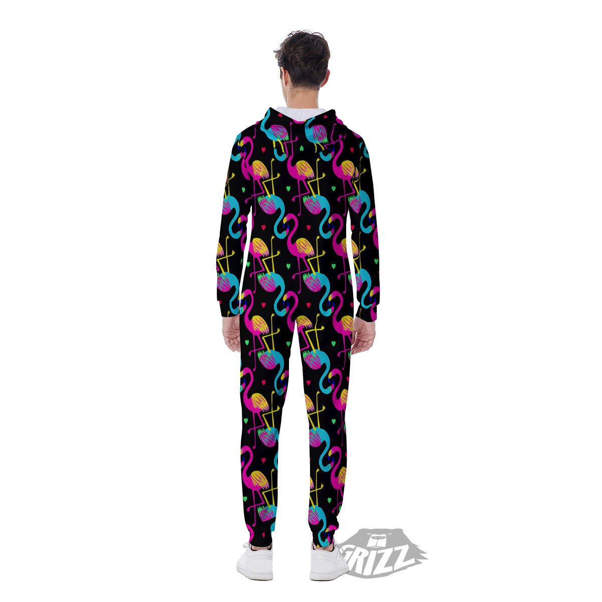 Exotic Hawaiian Flamingo Print Pattern Men's Jumpsuit-grizzshop