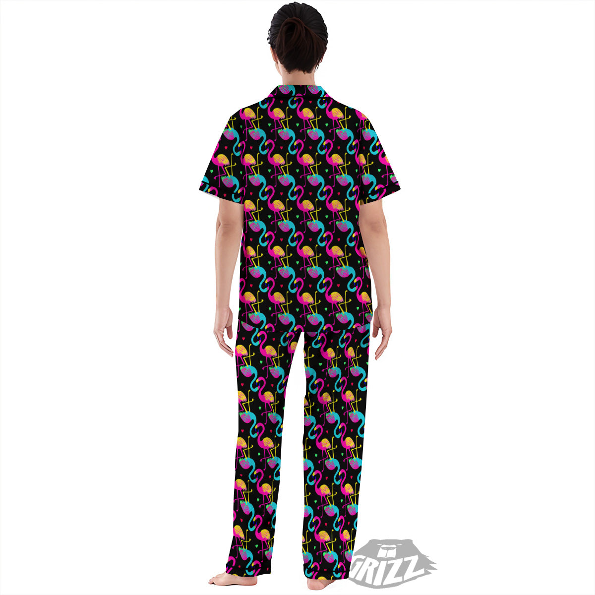 Exotic Hawaiian Flamingo Print Pattern Women's Pajamas Set-grizzshop