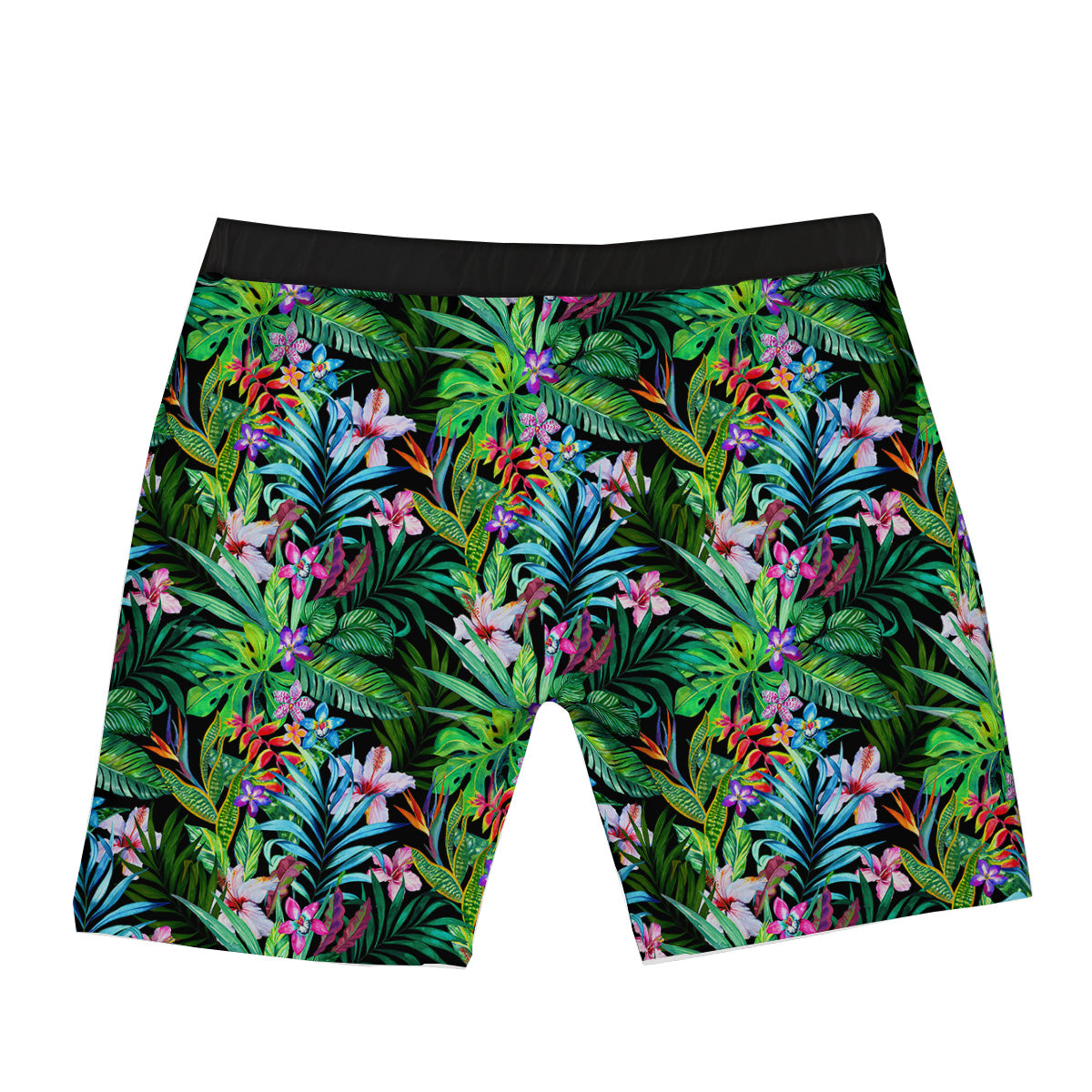 Exotic Hibiscus And Palm Print Pattern Boxer Briefs-grizzshop