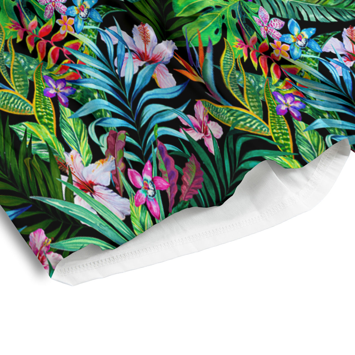 Exotic Hibiscus And Palm Print Pattern Men's Athletic Shorts