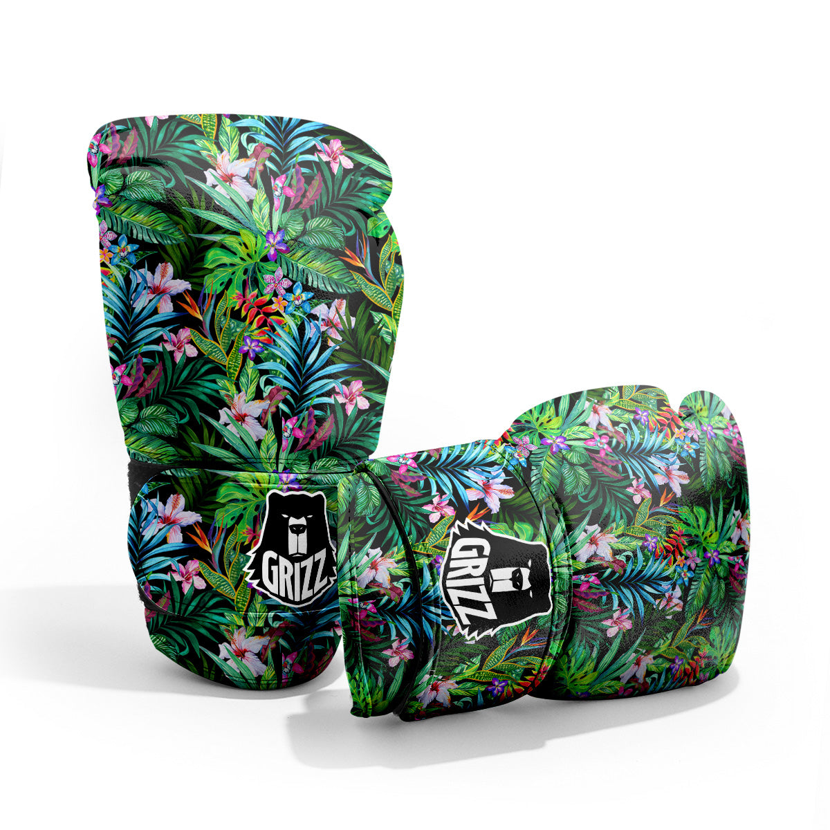 Exotic Hibiscus And Palm Print Pattern Pro Boxing Glove