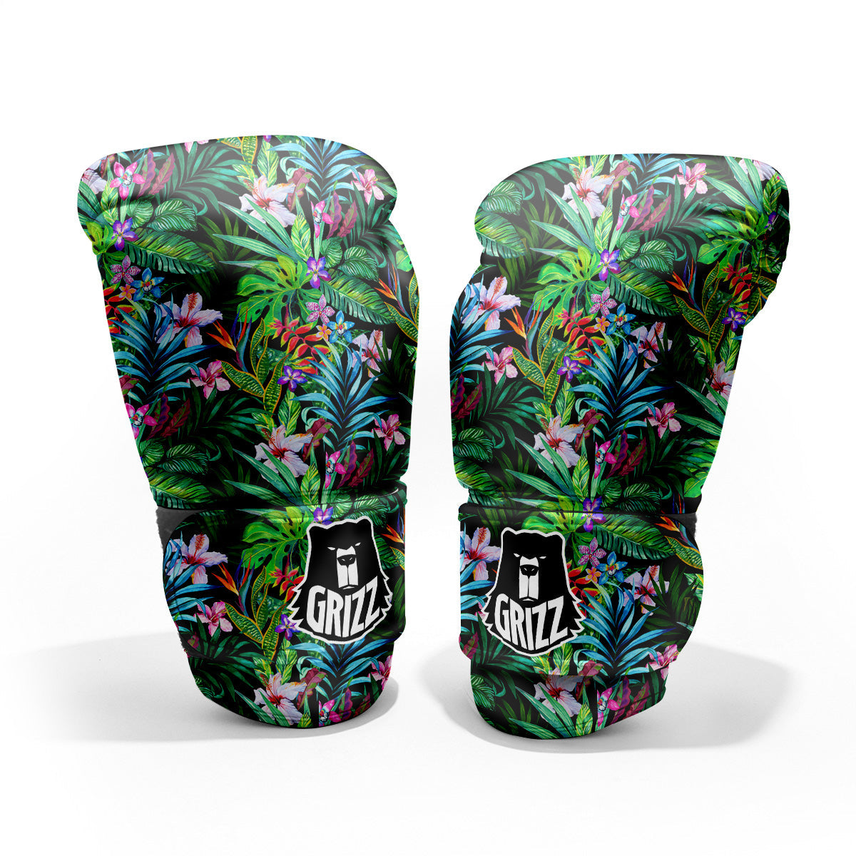 Exotic Hibiscus And Palm Print Pattern Pro Boxing Glove
