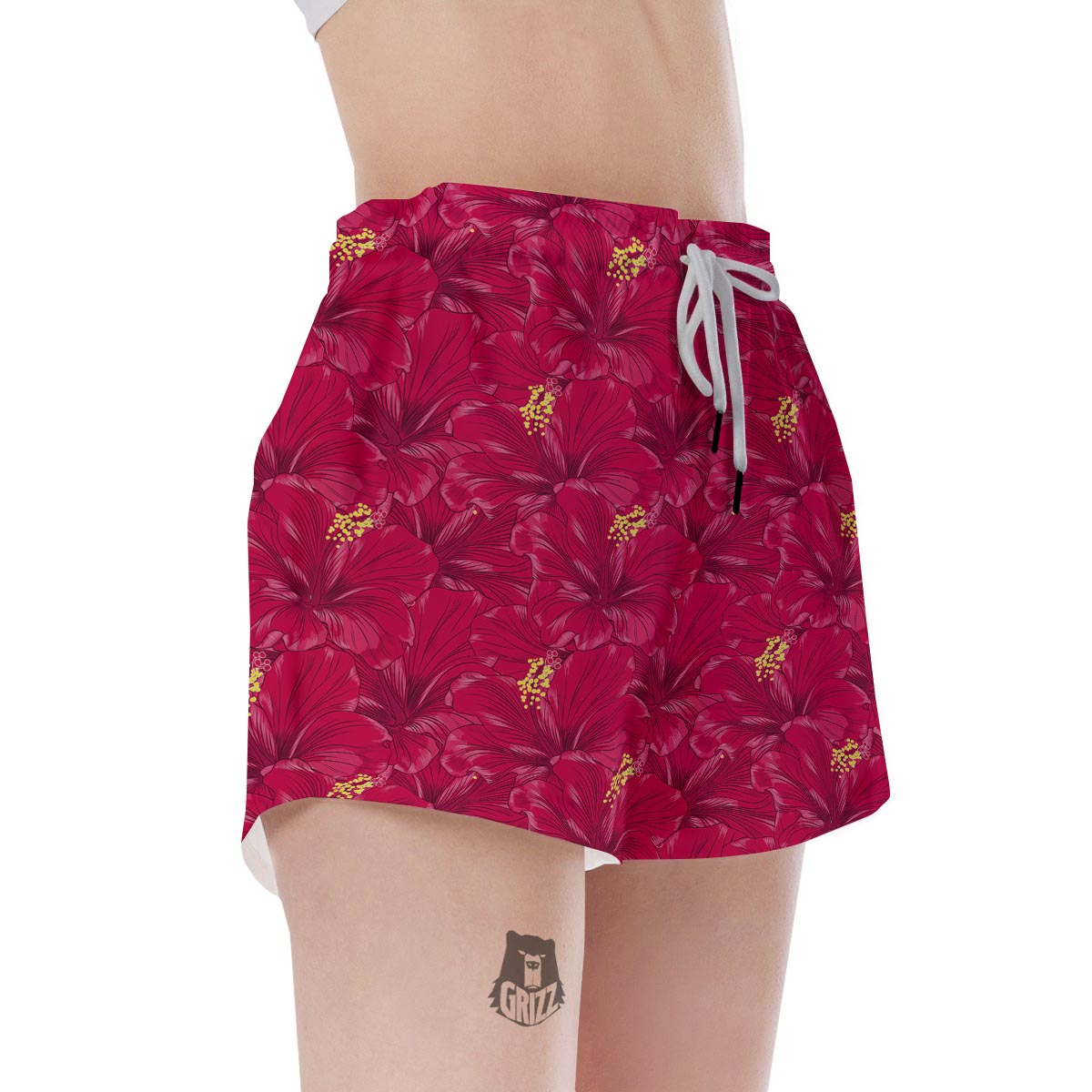 Exotic Hibiscus Flower Hawaiian Print Women's Shorts-grizzshop