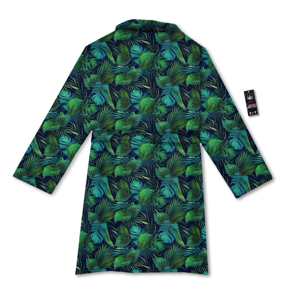 Exotic Leaf Tropical Print Pattern Bathrobe-grizzshop