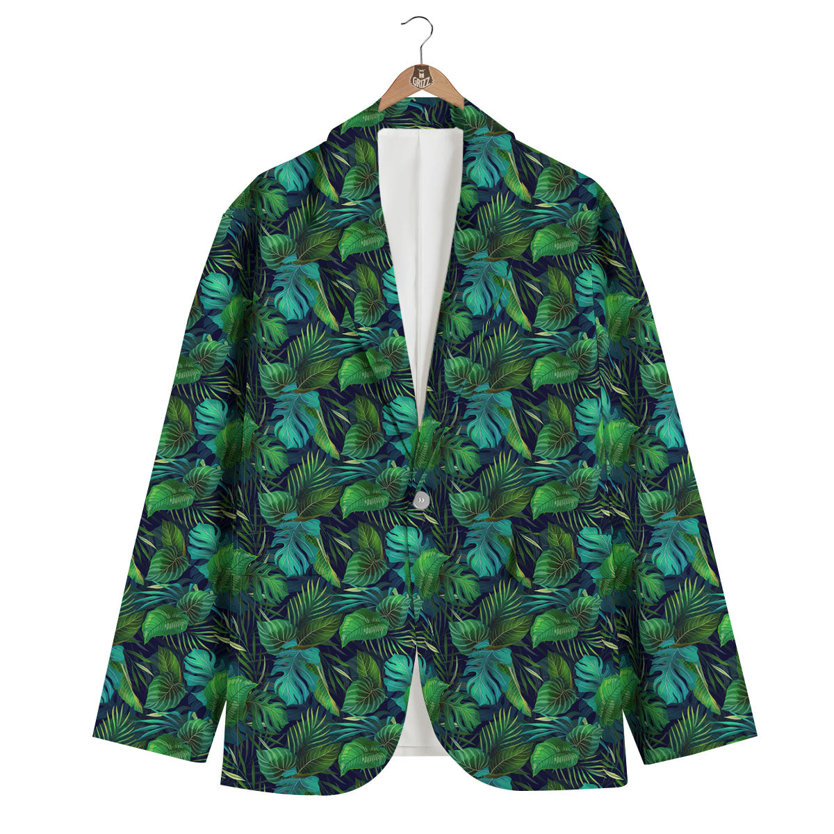 Exotic Leaf Tropical Print Pattern Men's Blazer-grizzshop